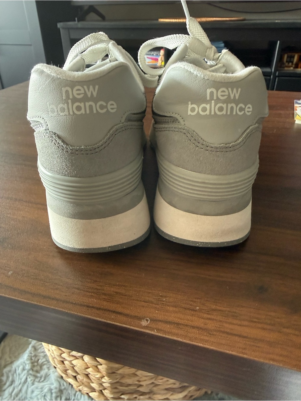 New Balance Women's Gray Suede & Mesh Platform Sneaker - Picture 4 of 7